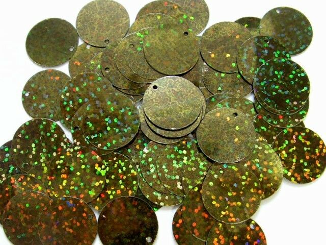 100 Gramm Pailletten-geld Durchmesser 20mm Farbe: Zedergrün